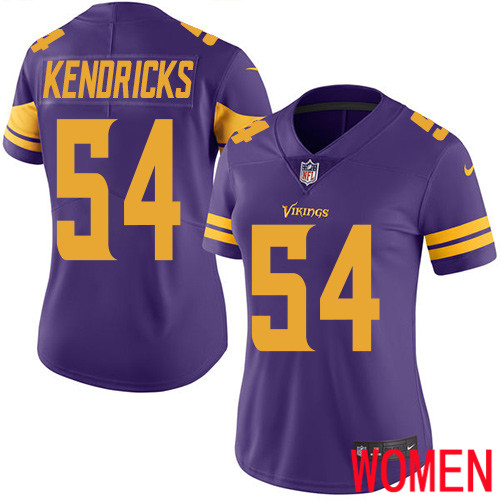 Minnesota Vikings 54 Limited Eric Kendricks Purple Nike NFL Women Jersey Rush Vapor Untouchable
